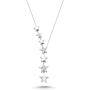 925 Sterling Silver Star Necklace, Rhodium Plated, 14K Gold Plated Cubic Zirconia (CZ) Star Y Necklaces for Women