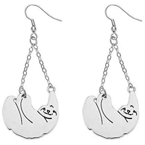 BELUCKIN Fashion Cute Women Sloth Dangle Earrings Charm Jewelry Inspired Animal Pendant