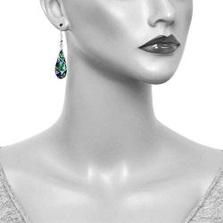 PammyJ Silvertone Abalone Swirl Teardrop Shell Earrings For Women