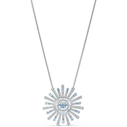 SWAROVSKI Womens Sunshine Jewelry Collection, Rhodium Finish, Blue Crystals, Clear Crystals SWAROVSKI Womens Sunshine Jewelry Collection, Rhodium Finish, Blue Crystals, Clear Crystals