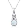 AILAAILA 925 Sterling Silver Natural Moonstone | White Opal Necklace Celtic Knot Cubic Zirconia Pendant with 18 Inch Chain AILAAILA 925 Sterling Silver Natural Moonstone | White Opal Necklace Celtic Knot Cubic Zirconia Pendant with 18 Inch Chain