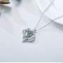 PEIMKO Hummingbird Necklace Sterling Silver Double Heart Pendant Necklace Bird Inspirational Jewelry for Women Girl