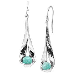 Silpada Blue Oasis Natural Amazonite Drop Earrings in Sterling Silver