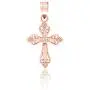 Honolulu Jewelry Company 14K Rose Gold Cross Necklace Pendant with Diamond