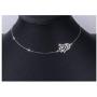 S925 Sterling Silver Choker Short Sideways Hamsa Hand Evil Eye Necklace Pendant for Women Girl