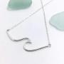 Your Always Charm Ocean Wave Necklace Sea Jewelry for Surfer Beach Lover (silver)