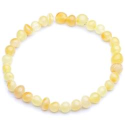 Genuine Amber Unisex Bracelet - Polished Baltic Sea Amber Jewelry - Baroque Shape Amber Beads Hand-Assembled in Europe