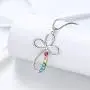 Aurora Tears LGBT Necklace Women 925 Sterling Silver Gay Pride Pendant Rainbow Jewelry