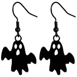 Halloween Black Ghost Earrings Skull Bat Hook Tassel Christmas Jewelry Earring Halloween Handcraft Costume Accessories Jewelry for Women Girls.