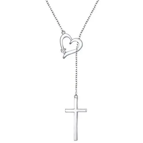 925 Sterling Silver Cubic Zirconia Faith Hope Love Cross Pendant Necklace for Women Teen Girls Y Lariat Necklace with Adjustable Chain First Communion Easter Gifts 925 Sterling Silver Cubic Zirconia Faith Hope Love Cross Pendant Necklace for Women Teen Girls Y Lariat Necklace with Adjustable Chain First Communion Easter Gifts