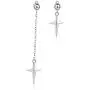 HZJCC Asymmetric Cross drop earring for women men White gold plated chain long earring geometry jewelry HZJCC Asymmetric Cross drop earring for women men White gold plated chain long earring geometry jewelry
