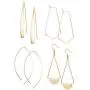 FIBO STEEL Curved Threader Dangle Earrings for Women Drop Hoop Bar Statement Earrings Set FIBO STEEL Curved Threader Dangle Earrings for Women Drop Hoop Bar Statement Earrings Set