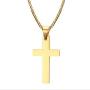 3Pcs Stainless Steel Cross Pendant Necklace Set Adjustable Chain Silver Gold Black for Men Women Unisex Punk Rosary Religious Jewelry