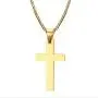 3Pcs Stainless Steel Cross Pendant Necklace Set Adjustable Chain Silver Gold Black for Men Women Unisex Punk Rosary Religious Jewelry