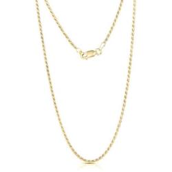 NYC Sterling Unisex Sterling Silver 1.5MM Diamond Cut Italian Made Rope Chain Necklace