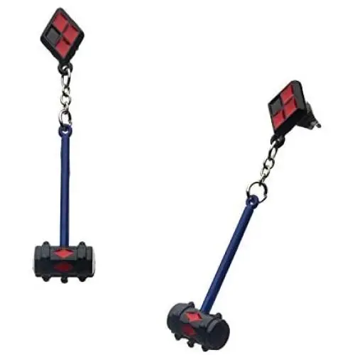 SalesOne LLC Birds of Prey Harley Quinn 3D Mallet Dangle Enamel Earrings SalesOne LLC Birds of Prey Harley Quinn 3D Mallet Dangle Enamel Earrings