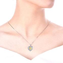 YL Heart Locket Picture Necklace 925 Sterling Silver Personalized Filigree Angel Wings Photo Lockets Pendant Jewelry