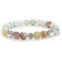 Self-Discovery 8mm Prayer Lotus Charm Bead Yoga Jewelry Handmade Stretchy Mala Energy Bracelet