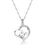 WUSUANED Delicate Hollow Heart Lovely Pig Pendant Necklace Pet Jewelry Pig Lover Gift