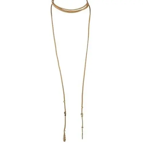 LUX ACCESSORIES Boho Tan and Gold Tone Feather Suede Choker Lariat Necklace LUX ACCESSORIES Boho Tan and Gold Tone Feather Suede Choker Lariat Necklace