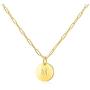 Initial Necklaces Gifts for Women Girls : 14k Gold Plated Round Disc Letter Pendant Paperclip Chain Personalized Name Teens Kids Birthday Jewelry