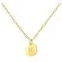 Initial Necklaces Gifts for Women Girls : 14k Gold Plated Round Disc Letter Pendant Paperclip Chain Personalized Name Teens Kids Birthday Jewelry