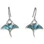 Sterling Silver Natural Larimar Manta Ray Dangle Earrings Sterling Silver Natural Larimar Manta Ray Dangle Earrings