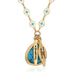 Lonna & Lilly Womens 32 Inch Charm Pendant Gold Strand Necklace, Blue