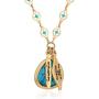 Lonna & Lilly Womens 32 Inch Charm Pendant Gold Strand Necklace, Blue