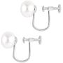 925 Sterling Silver Clip-on Non Pierced Earrings 8.5-9mm Handpicked AA Quality Cultured Freshwater Pearls