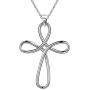 Besilver Irish Celtic Knot Cross Necklace 925 Sterling Silver Infinity Celtick Jesus Cross Pendant Necklace Women Men Heart Rose Cross Necklace Religious Jewelry for Wife Girlfriend