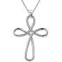 Besilver Irish Celtic Knot Cross Necklace 925 Sterling Silver Infinity Celtick Jesus Cross Pendant Necklace Women Men Heart Rose Cross Necklace Religious Jewelry for Wife Girlfriend