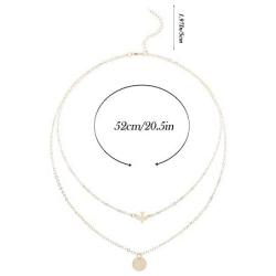 Jovono Gold Fashion MultiLayered Necklaces Dove Sequin Pendant Necklace For Women and Girls
