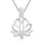 LGSY Sterling Silver Lotus Pearl Cage Pendants for Women, Essential Oil Diffuser Lockets for Pearl Jewelry LGSY Sterling Silver Lotus Pearl Cage Pendants for Women, Essential Oil Diffuser Lockets for Pearl Jewelry