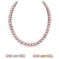 Pink Freshwater Cultured Pearl Necklace for Women in 18 Inch Length with 14K Gold and AAA Quality - THE PEARL SOURCE