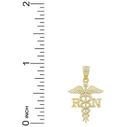 Charm America - Gold Registered Nurse''RN'' Charm - 10 Karat Solid Yellow Gold