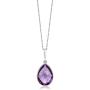 Gem Stone King 925 Sterling Silver Amethyst Pendant Necklace 6.50 Ct Pear Shape Gemstone Birthstone For Women with 18 Inch Silver Chain