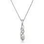 Amazon Collection Sterling Silver Diamond Twist Pendant Necklace and Earrings Box Set (1/5 cttw), 18''