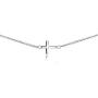 Sterling Silver High Polished Sideways Cross Dainty Religious Short 13'' Choker Necklace
