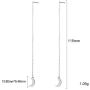 fishhook Threader Tassel Earrings Stainless Steel Silver Tone Geometric Shape Drop Dangle Long Charm Earrings for Women Girls