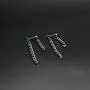 JSEA Stainless Steel Double Tassel Curb Chain Long Dangle Earrings Hypoallergenic Black Silver Gold Earring JSEA Stainless Steel Double Tassel Curb Chain Long Dangle Earrings Hypoallergenic Black Silver Gold Earring