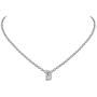 ChainsHouse CZ Initial Letter Pendant Necklace Mens Womens, 18K Gold/Platinum Plated Cubic Zirconia Personalized Name Necklace Tiny Letters Charm for Girls, Alphabet 26 A to Z