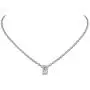 ChainsHouse CZ Initial Letter Pendant Necklace Mens Womens, 18K Gold/Platinum Plated Cubic Zirconia Personalized Name Necklace Tiny Letters Charm for Girls, Alphabet 26 A to Z
