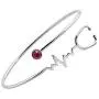 WUSUANED Heart Beat Stethoscope Cuff Bangle Bracelet Medical Jewelry for Registered Nurse Doctor
