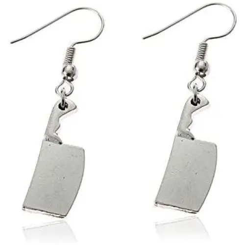 Jeni-Sely Vintage Handmade Punk Knife Style Kitchen Knife Earrings Drop Earrings Halloween Jewelry