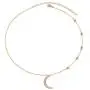 Savlano 14K Gold Plated Cubic Zirconia Round Cut Moon & Stars 18 Inches Pendant Chain Necklace for Women & Girls