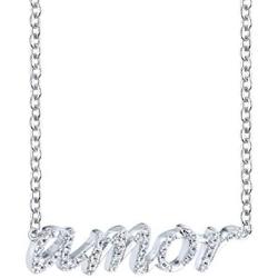 SERAFINA Diamond Name Charm Pendant Necklace Little Treasures | 925 Sterling Silver Name Necklace with Natural Diamonds |16'' to 18'' Adjustable Necklace for Her