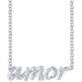 SERAFINA Diamond Name Charm Pendant Necklace Little Treasures | 925 Sterling Silver Name Necklace with Natural Diamonds |16'' to 18'' Adjustable Necklace for Her