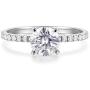 HAFEEZ CENTER 14K Gold 1ct Petite Shared Prong Comfort Fit D-E Color Moissanite Engagement Ring