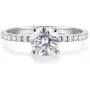 HAFEEZ CENTER 14K Gold 1ct Petite Shared Prong Comfort Fit D-E Color Moissanite Engagement Ring